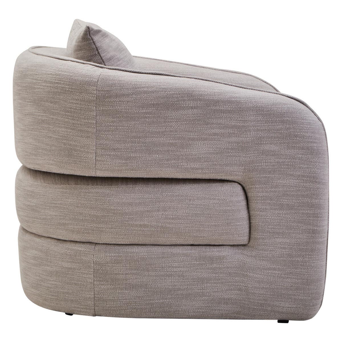 Sleek Grey Curved Accent Chair