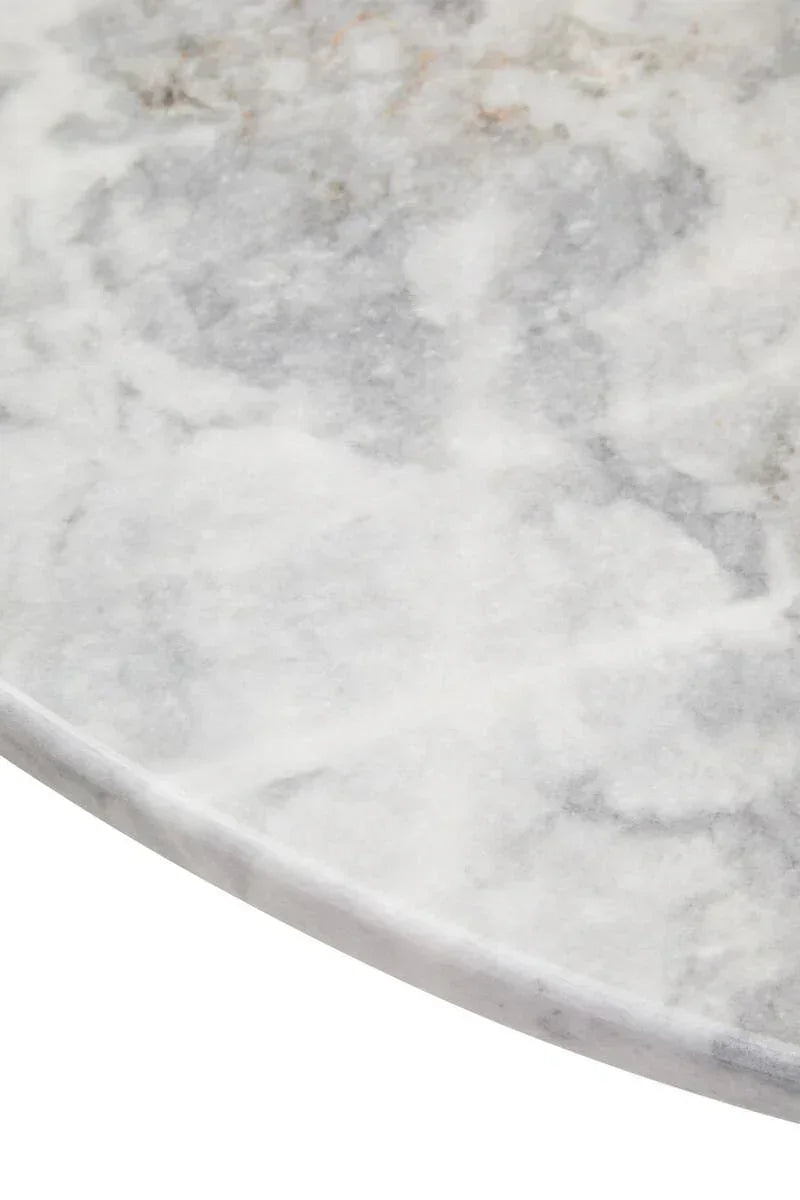 closeup of round grey marble table top surface