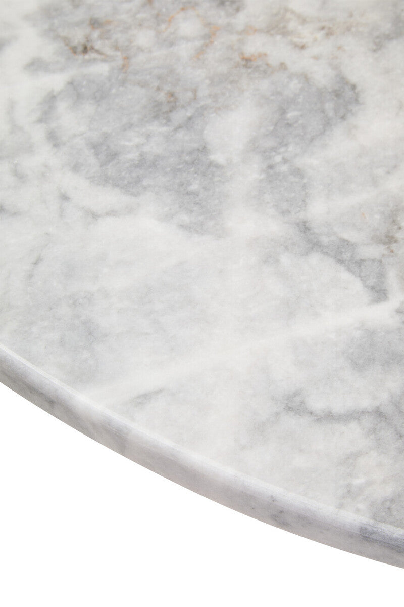 Palermo Round White Marble Top Large Coffee Table Black Ziarat White Marble 30% view 6