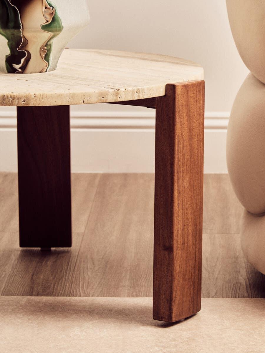 Travertine Round Coffee Table