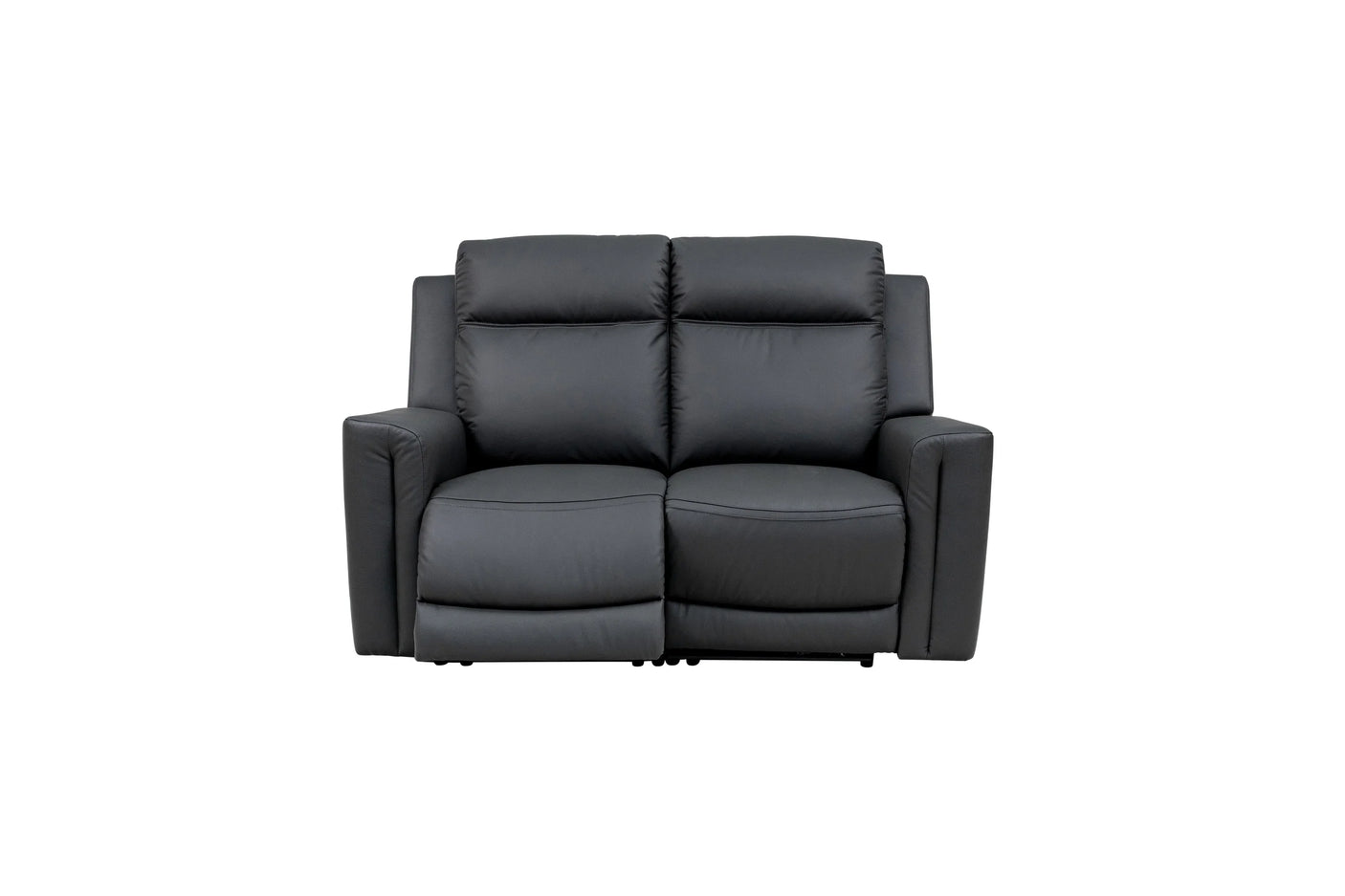 Charcoal Leather Electric 2-Seater Recliner Sofa for Ultimate Comfort