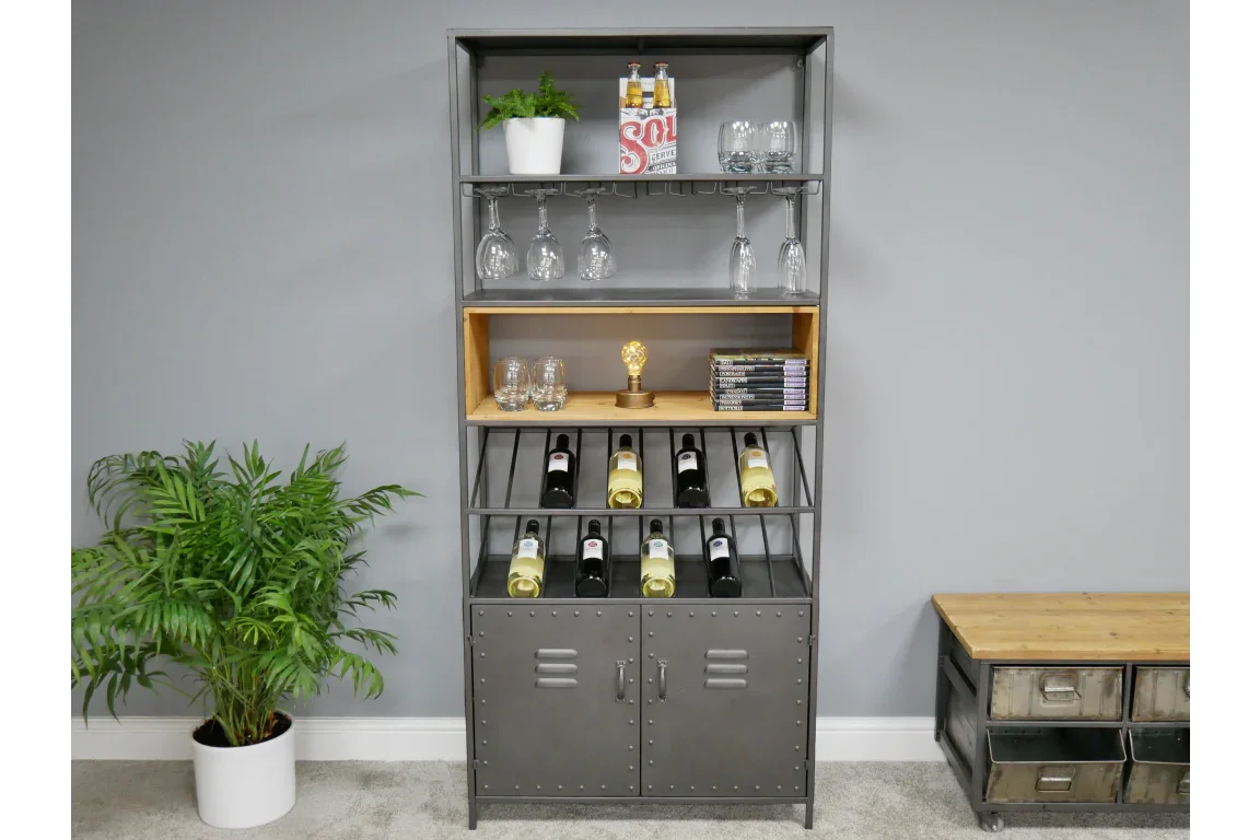 Retro Industrial Wine Cabinet - 5987