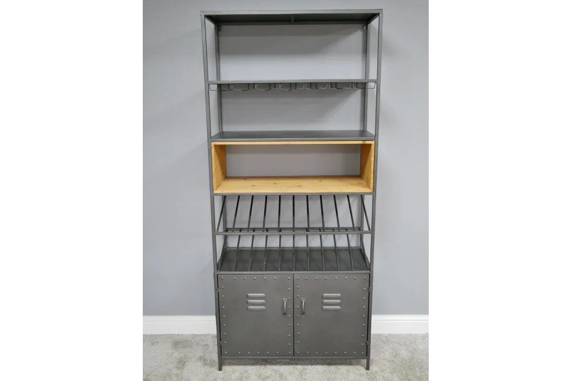 Retro Industrial Wine Cabinet - 5987