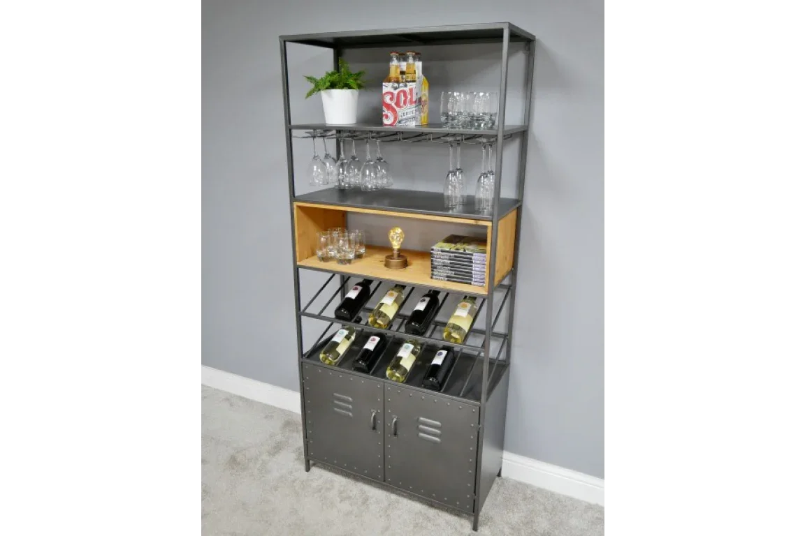 Retro Industrial Wine Cabinet - 5987
