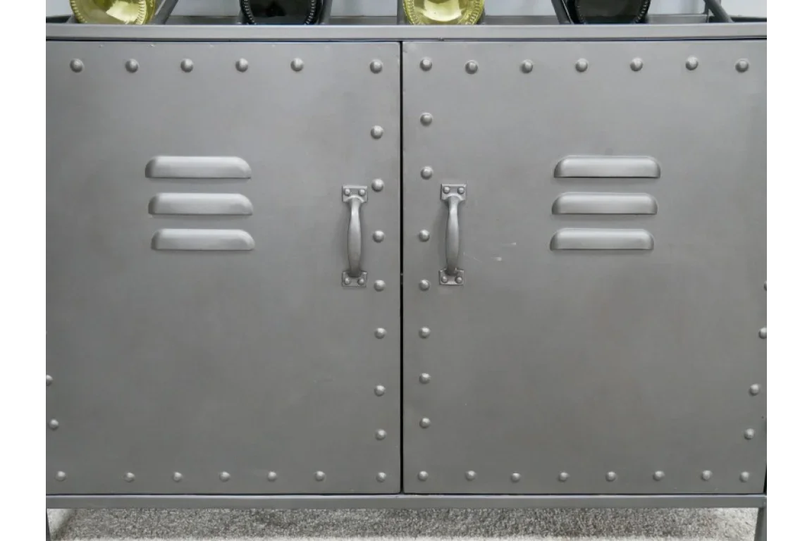 Retro Industrial Wine Cabinet - 5987