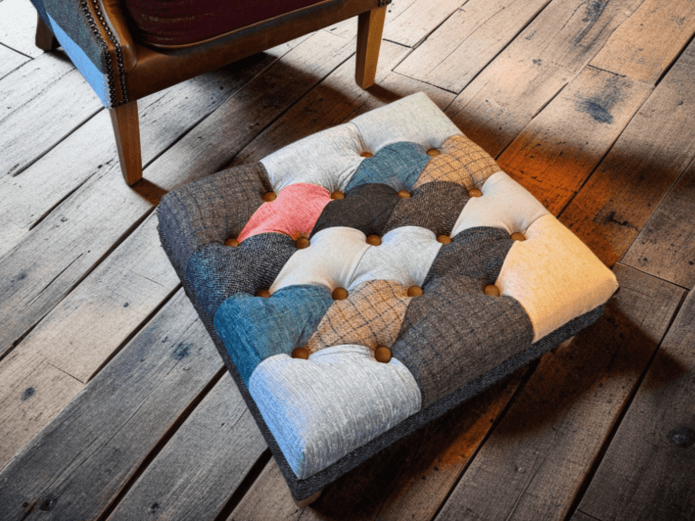 Kensington Mini Pullout Patchwork Stool