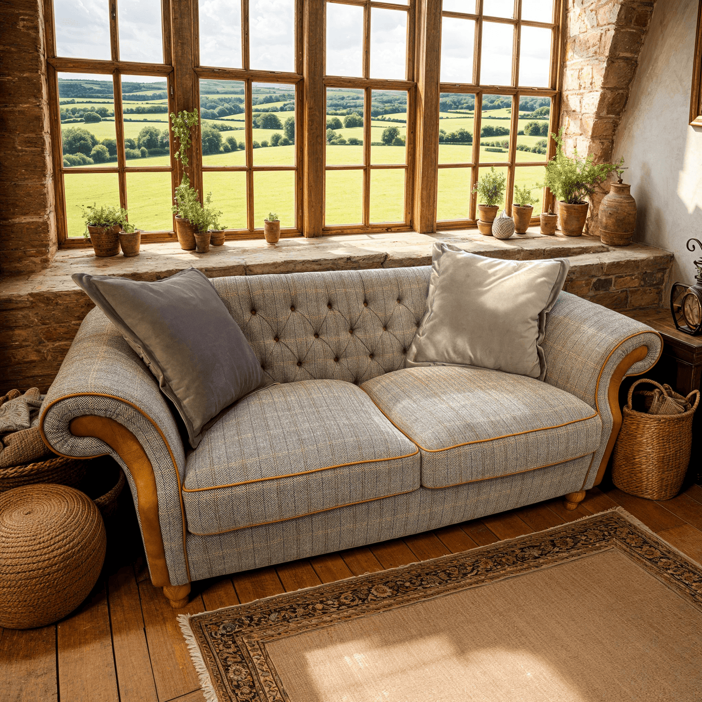 Edale 2 Seater Sofa in Harrington Tweed (Fellwood Lodge)