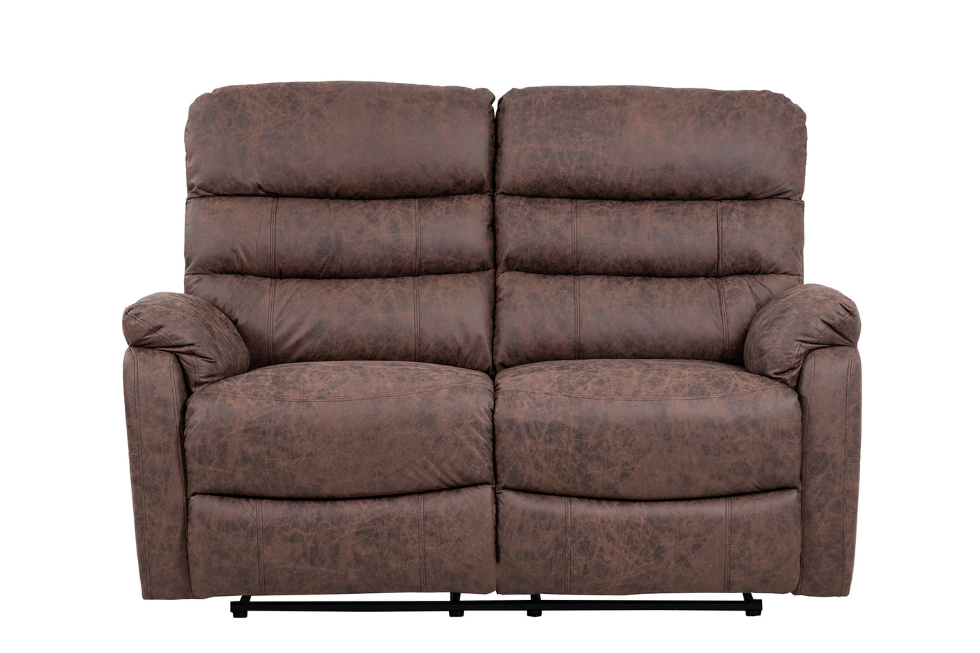 Taylor 2 Seater Recliner-Leather Air-Antique Brown Rub Off