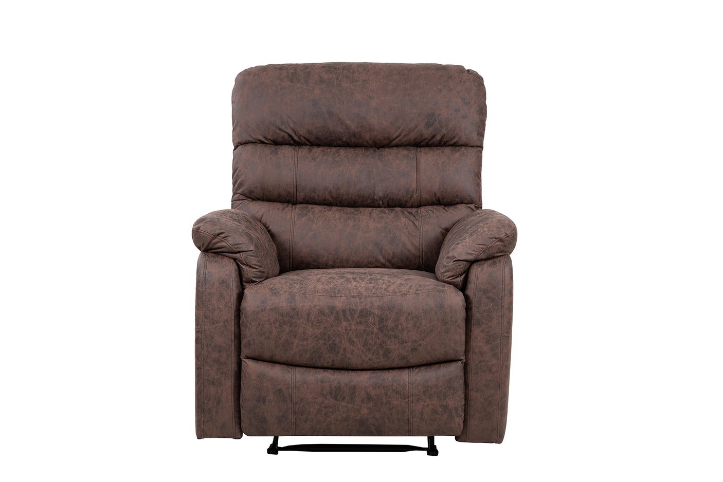 Taylor Recliner Chair-Leather Air-Antique Brown Rub Off