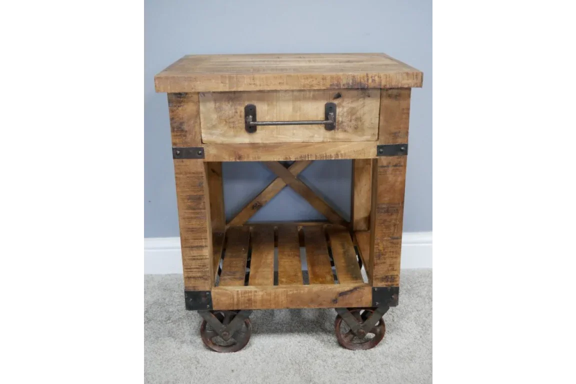 Industrial Bedside Cabinet - 6342