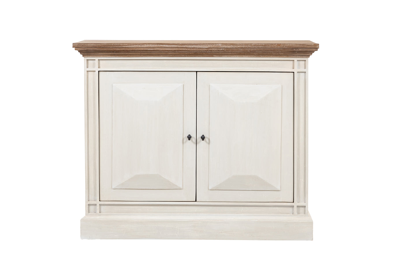 Devon 2 Door Chest - Rustic White /Oak Wash Top *special