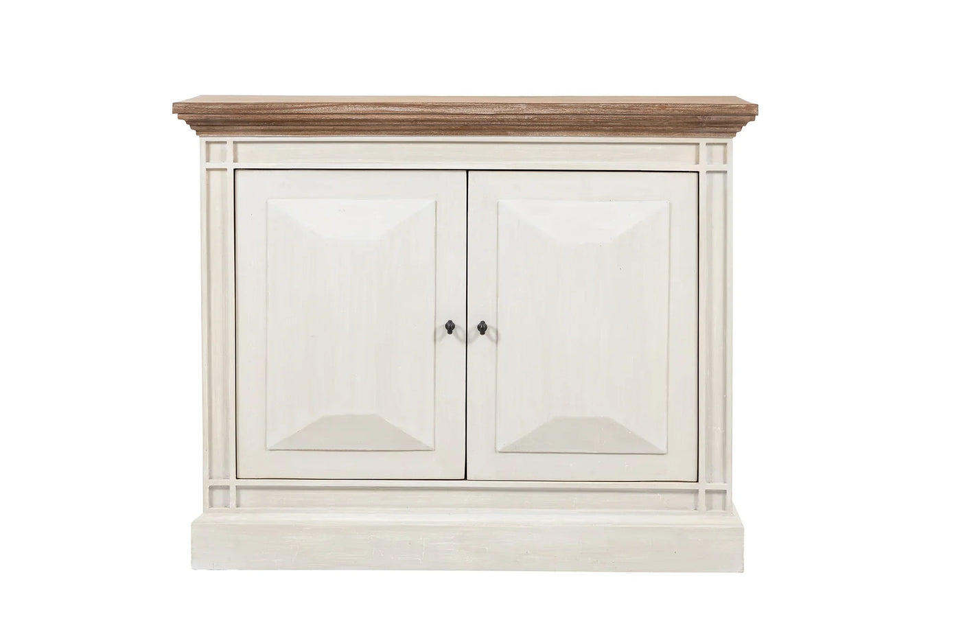 Devon 2 Door Chest - Rustic White /Oak Wash Top *special