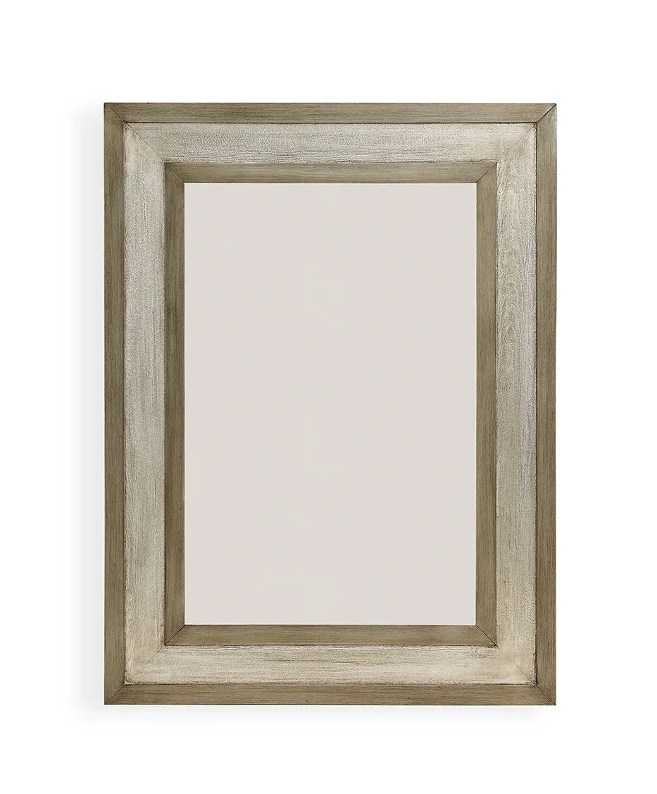 Rectangular wooden photo frame with light brown finish and wide edging