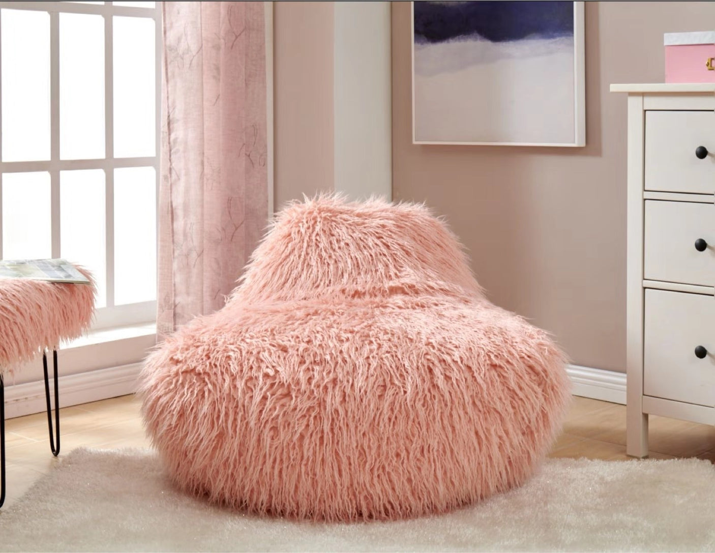 Faux Sheepskin Bean Bag-Pink *special* (Minimum Order: 2)