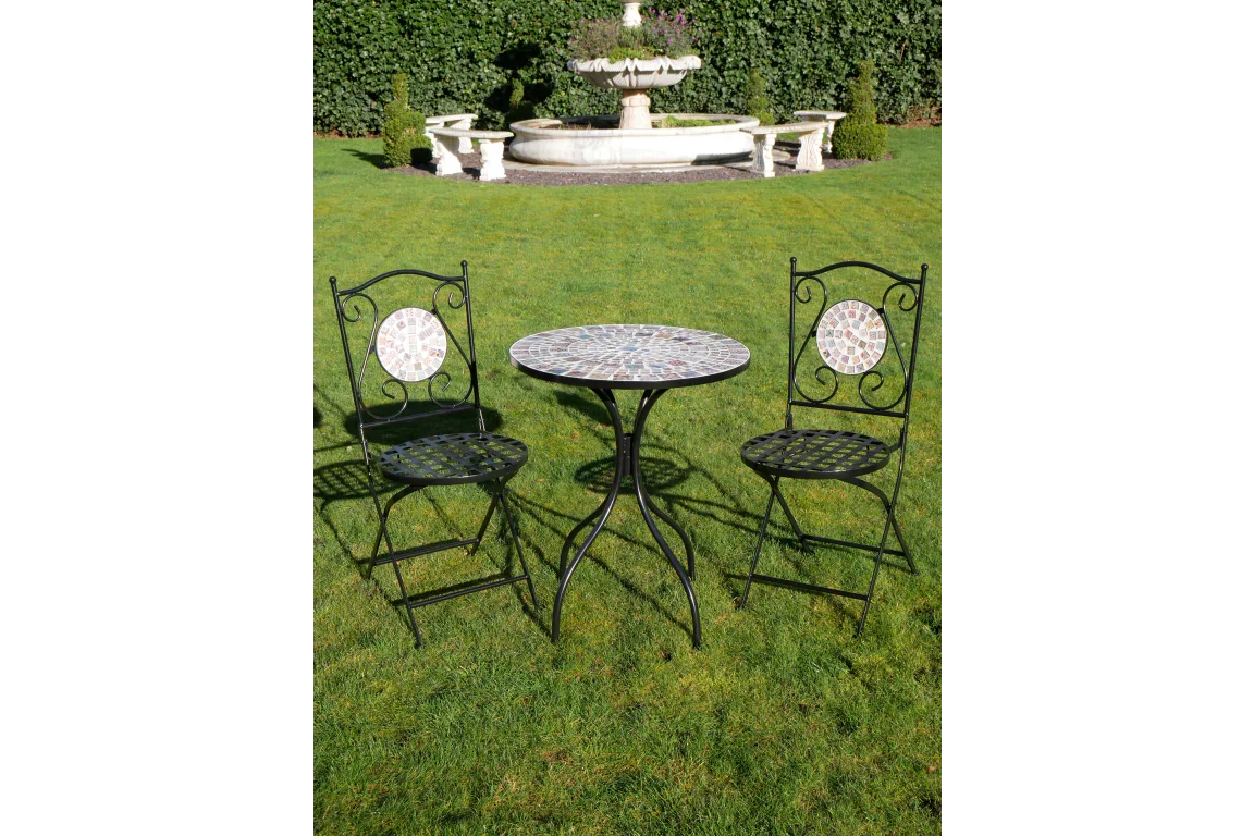 Mosaic Table & Two Chairs (T42) - 6674