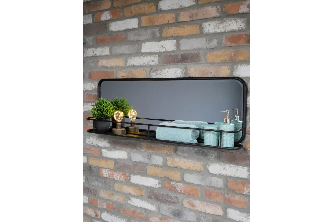 Industrial Shelf With Mirror - 6685
