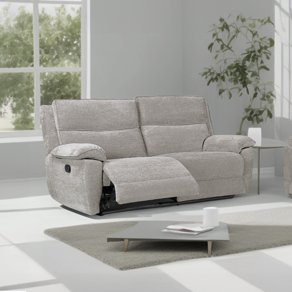 Midtown Recliner 3 Seater Sofa - Light Grey (Special)