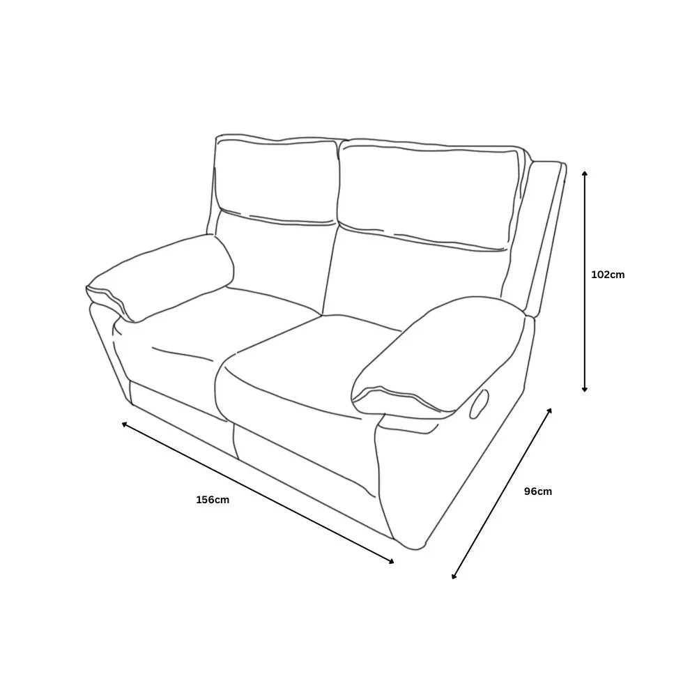 Midtown Recliner 2 Seater Sofa - Light Grey (Special)