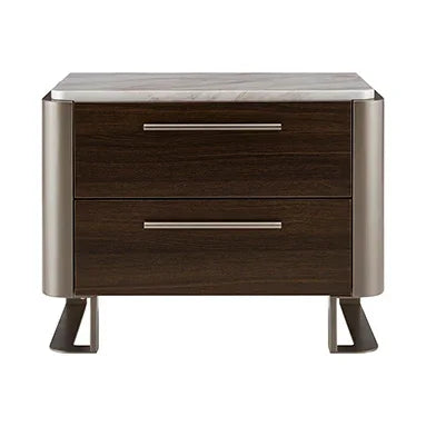 Gianni 2 Drawer End Table - Dark Oak