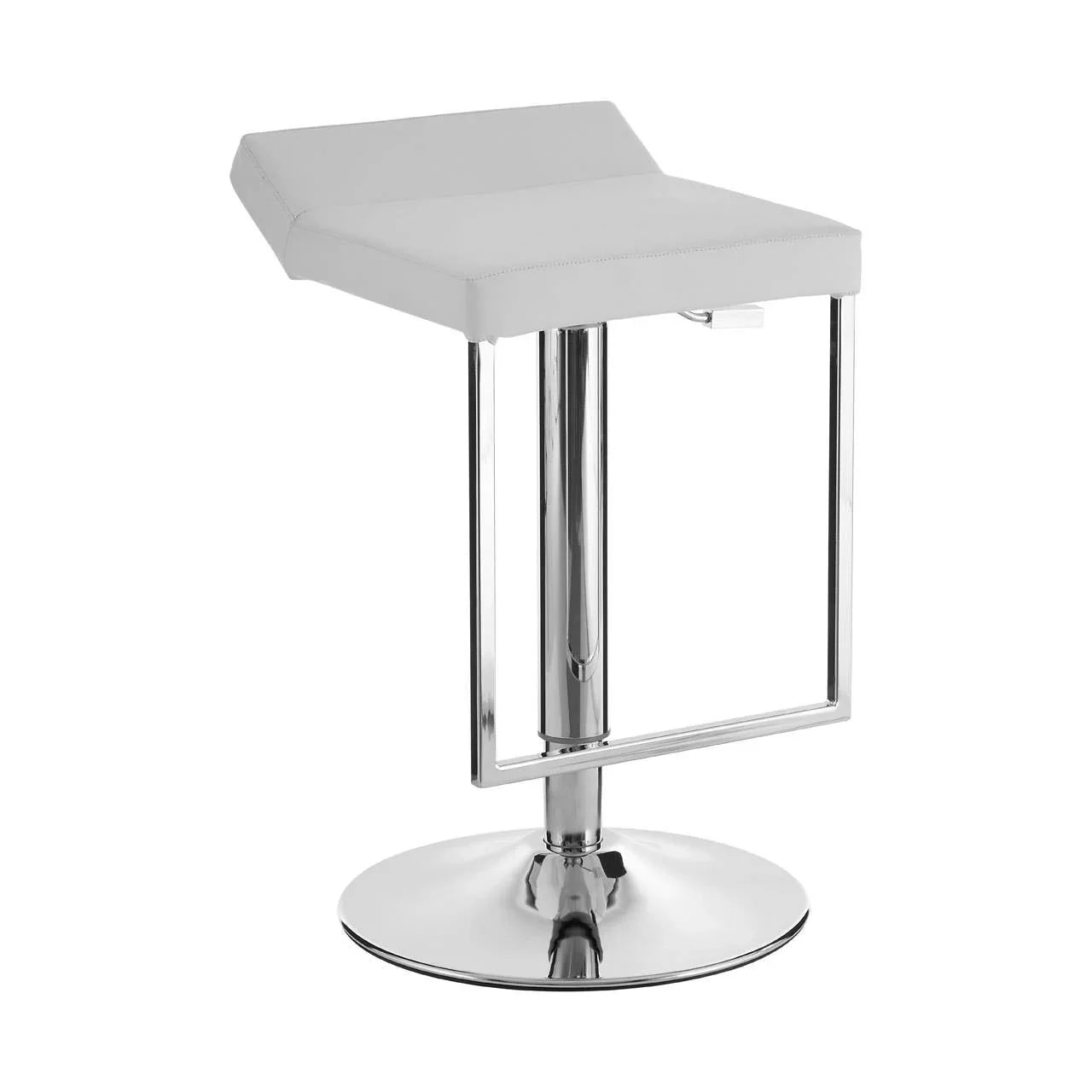 Sleek White Gas Lift Stool