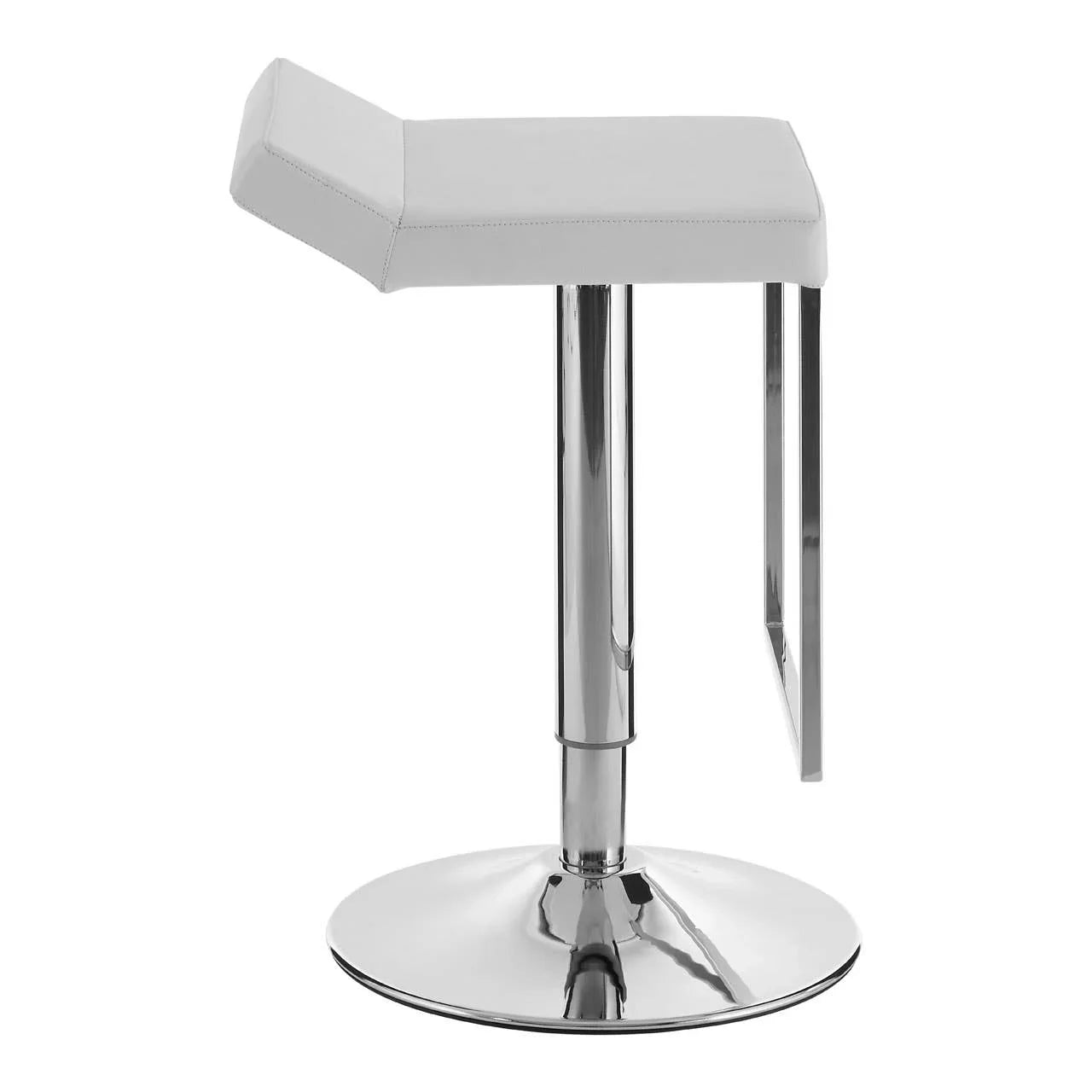 Sleek White Gas Lift Stool