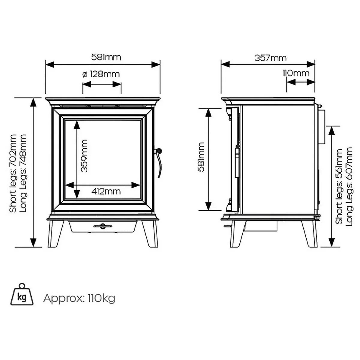 Chesterfield 5 Wide Multi-Fuel