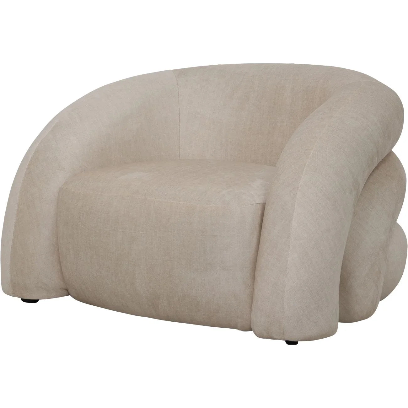 Cream fabric armchair with curved design | Home Centre Direct UK