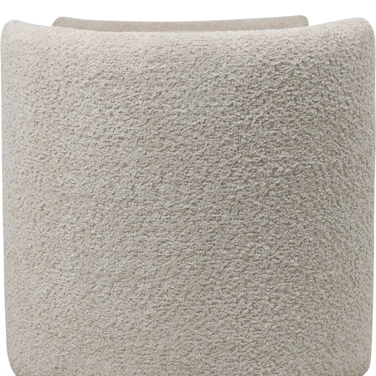 Cream textured fabric detail on storage bench surface.