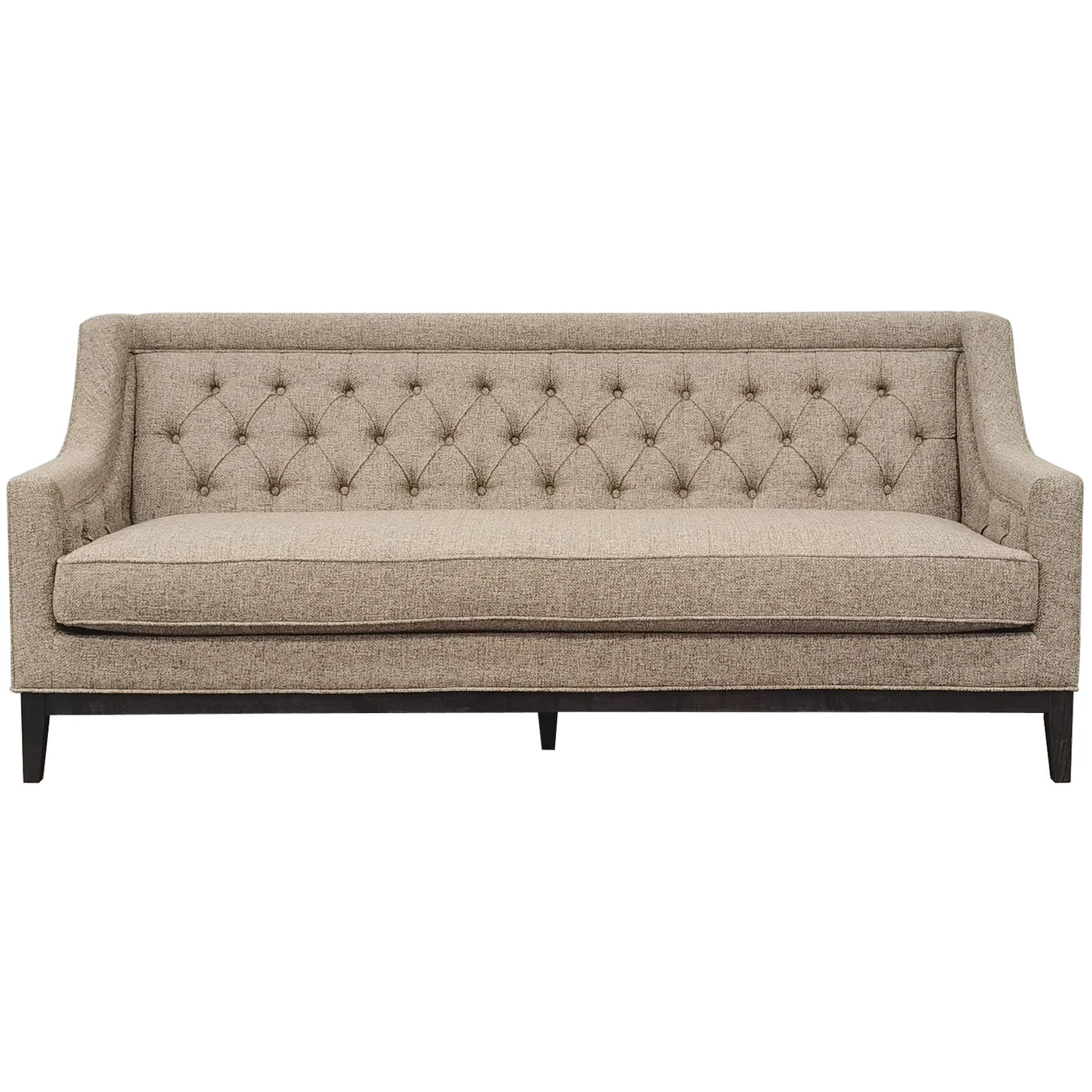 Dark taupe buttoned sofa with elegant tufting | Home Centre Direct UK