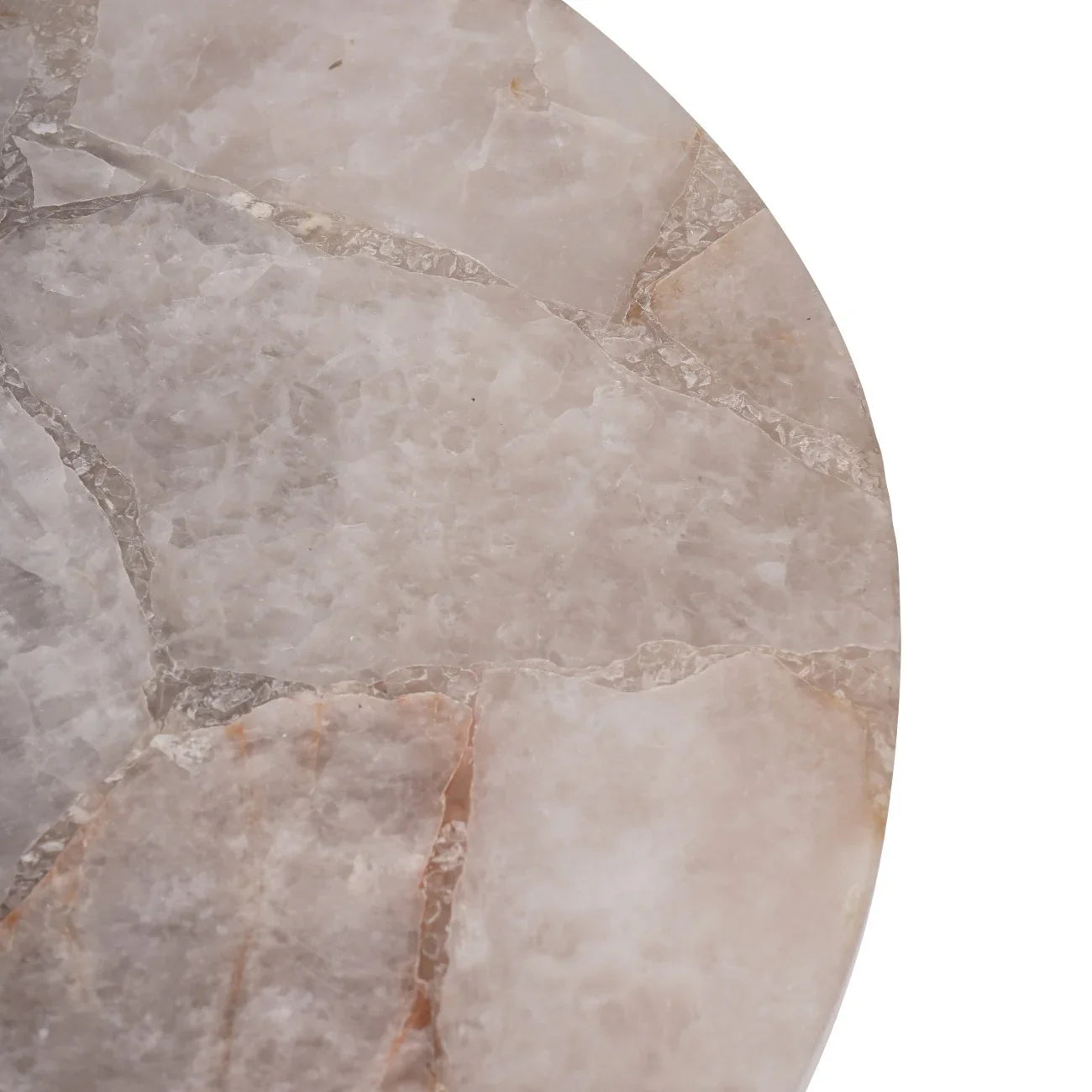 Smokey quartz tabletop with natural stone texture detail