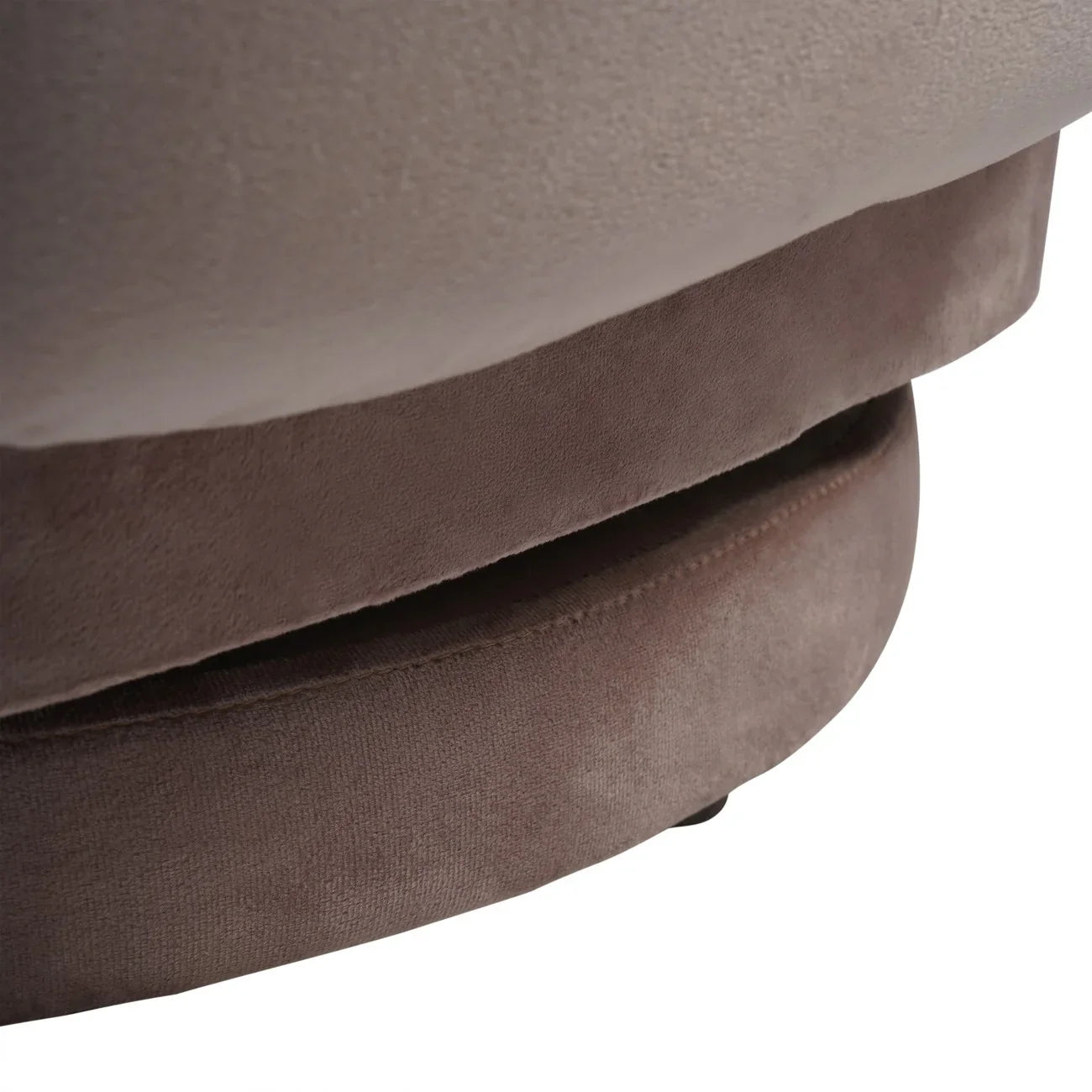 Dusky pink velvet chair base with smooth texture detail.