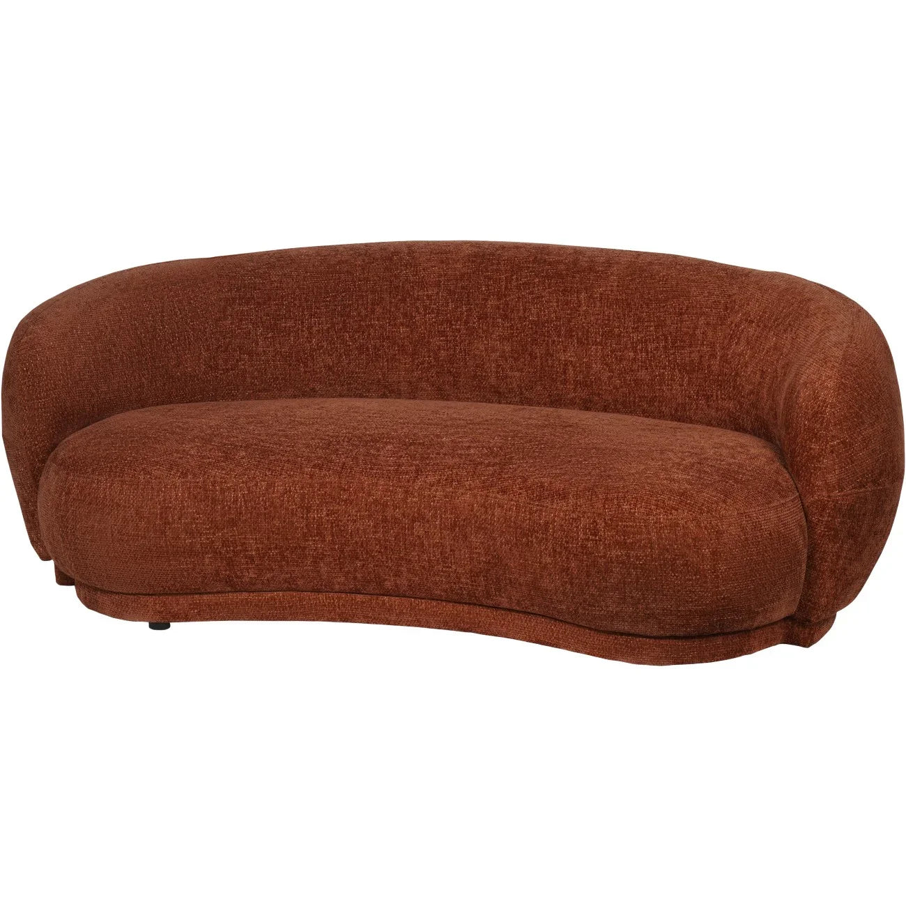 Terracotta curved mini sofa with plush fabric finish | Home Centre Direct UK