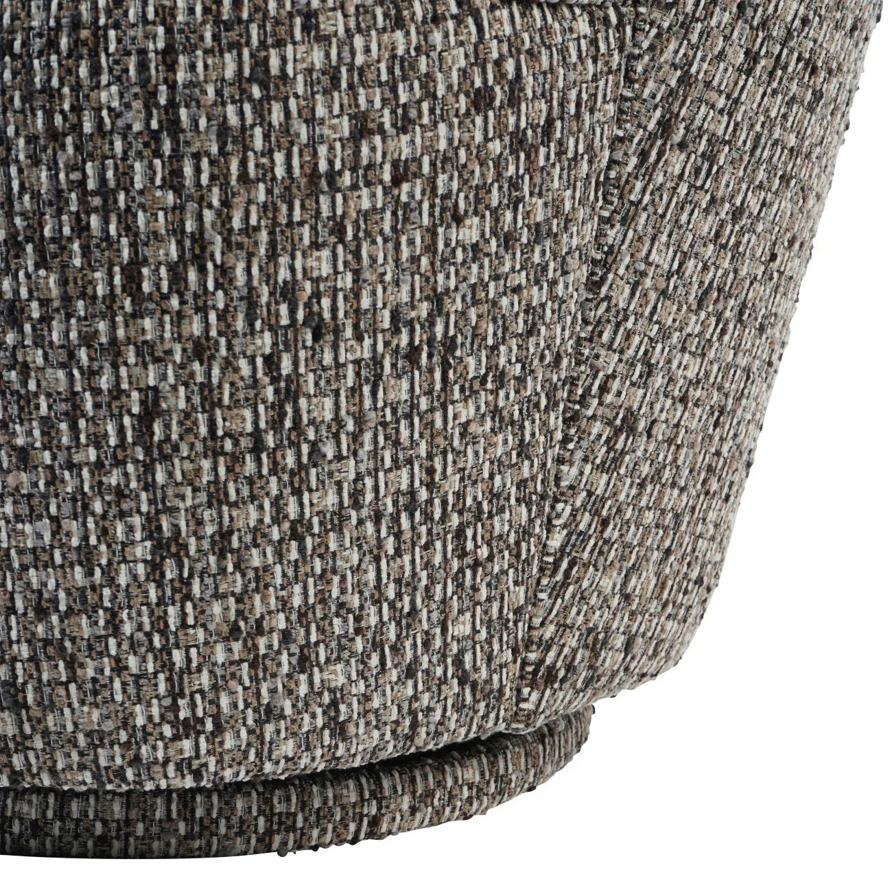 Mocha chair base with textured slub fabric detail