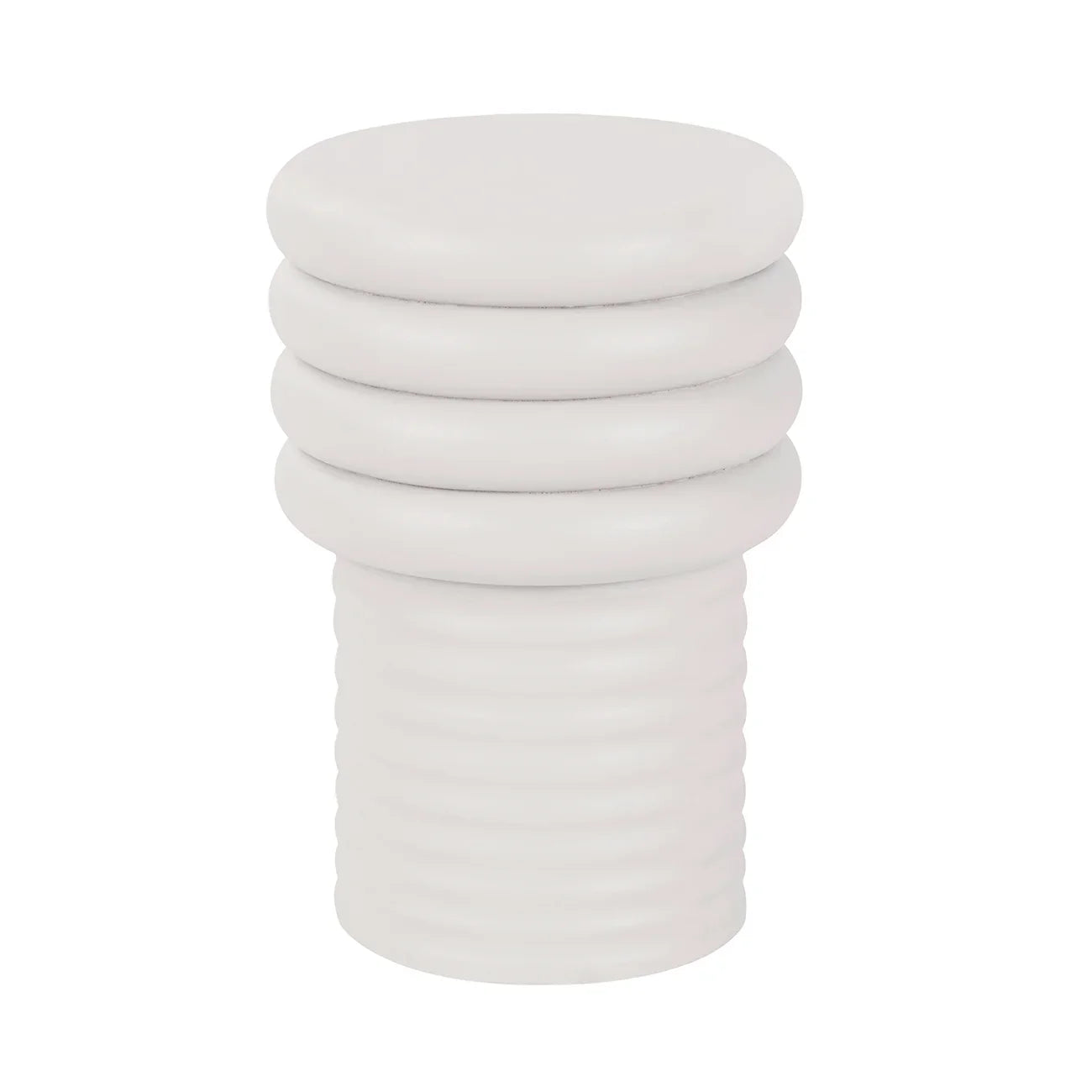 White round side table with stacked ring design | Home Centre Direct UK