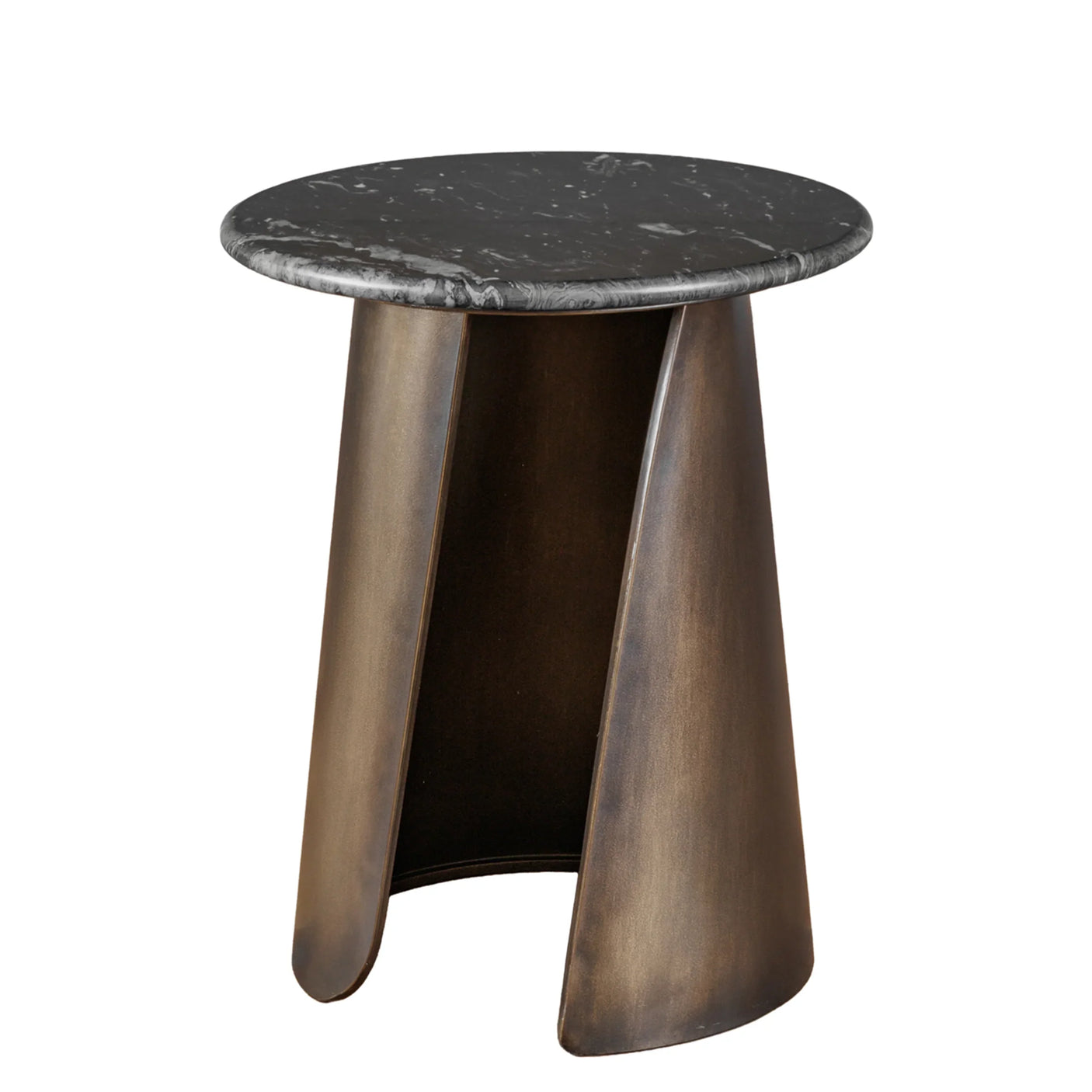 Black marble-topped side table with bronze base | Home Centre Direct UK