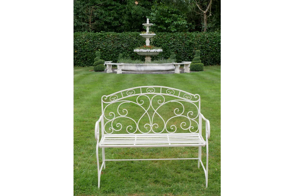 Antique Cream Bench - 7386