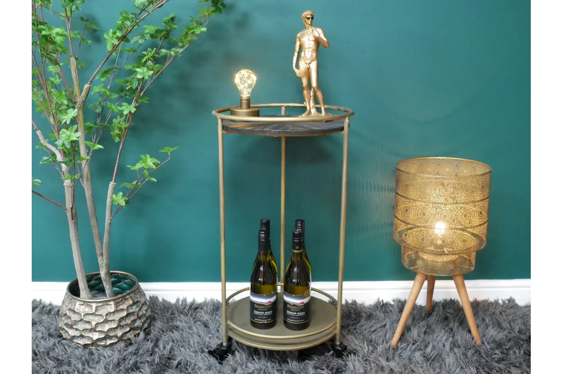 Side Table On Wheels - 8055