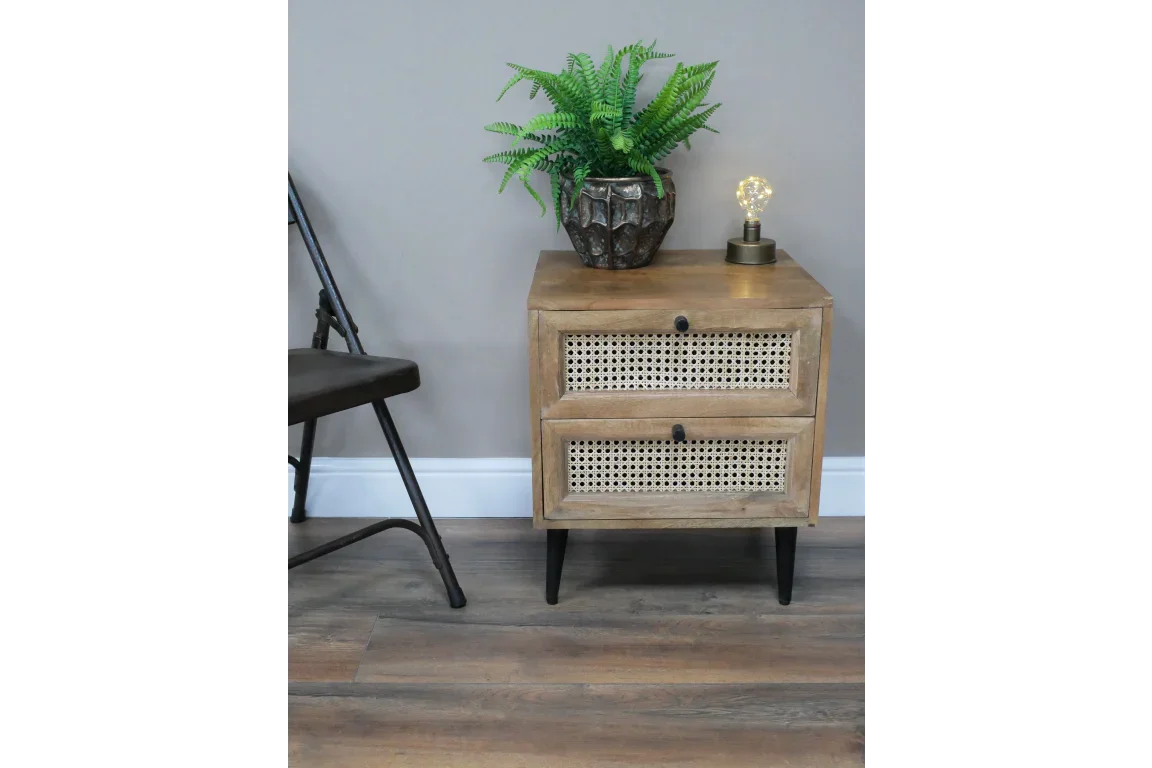 Rattan Bedside Cabinet - 8943