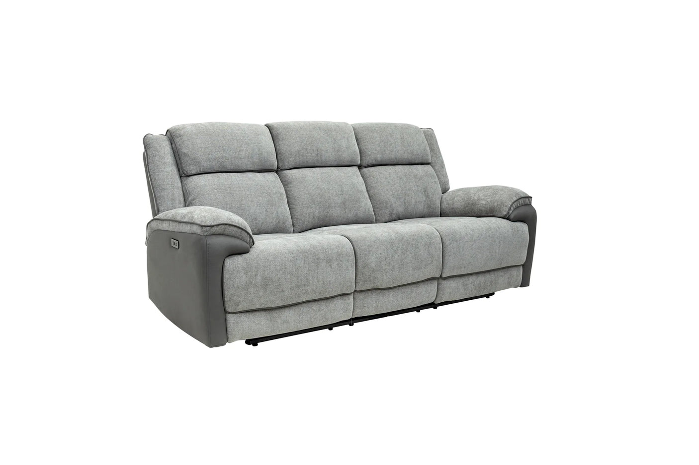 Marley Fabric Electric 3 Seater Recliner - Grey Mix