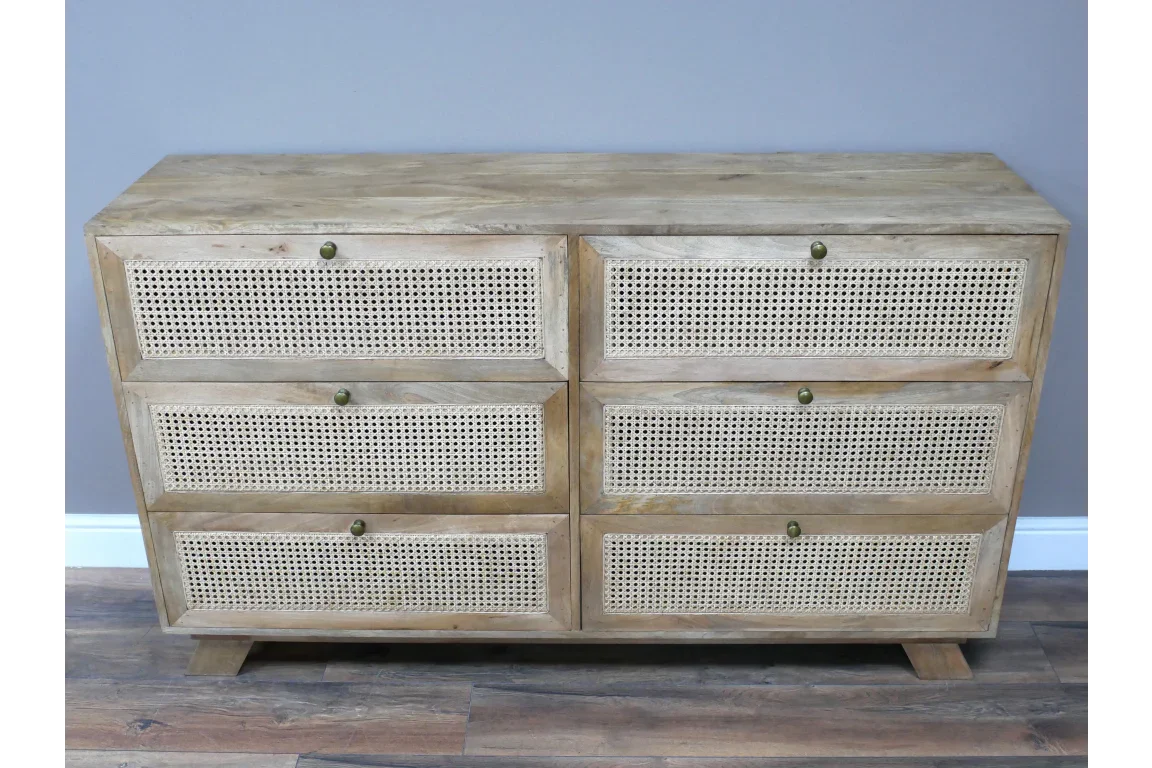 6 Drawer Rattan Cabinet - 9759