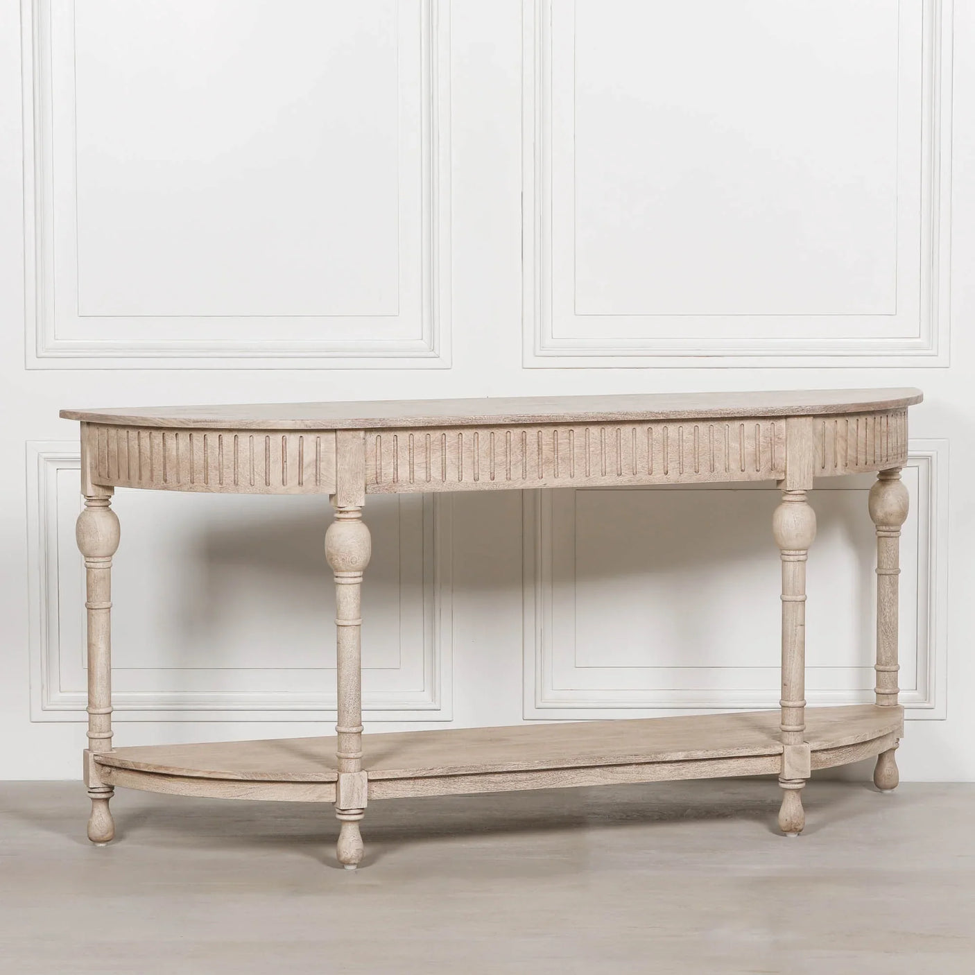 Acacia Wooden Curved Console