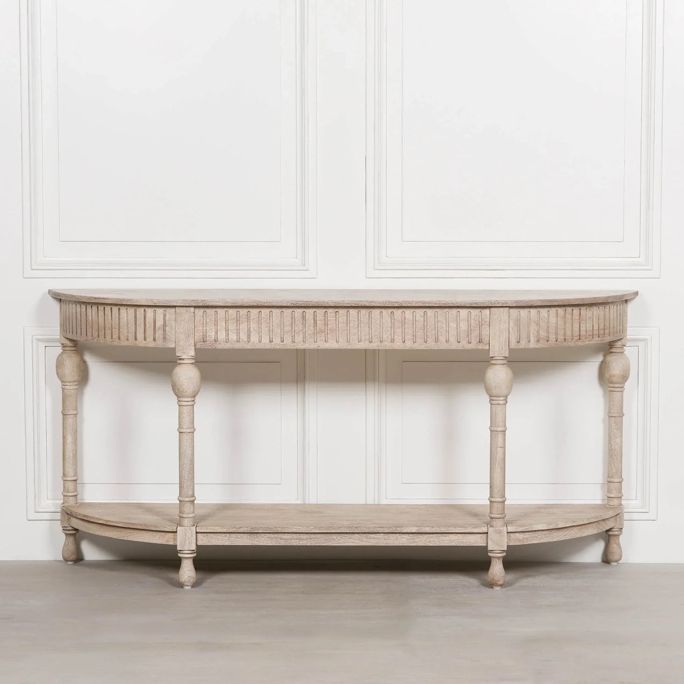 Acacia Wooden Curved Console