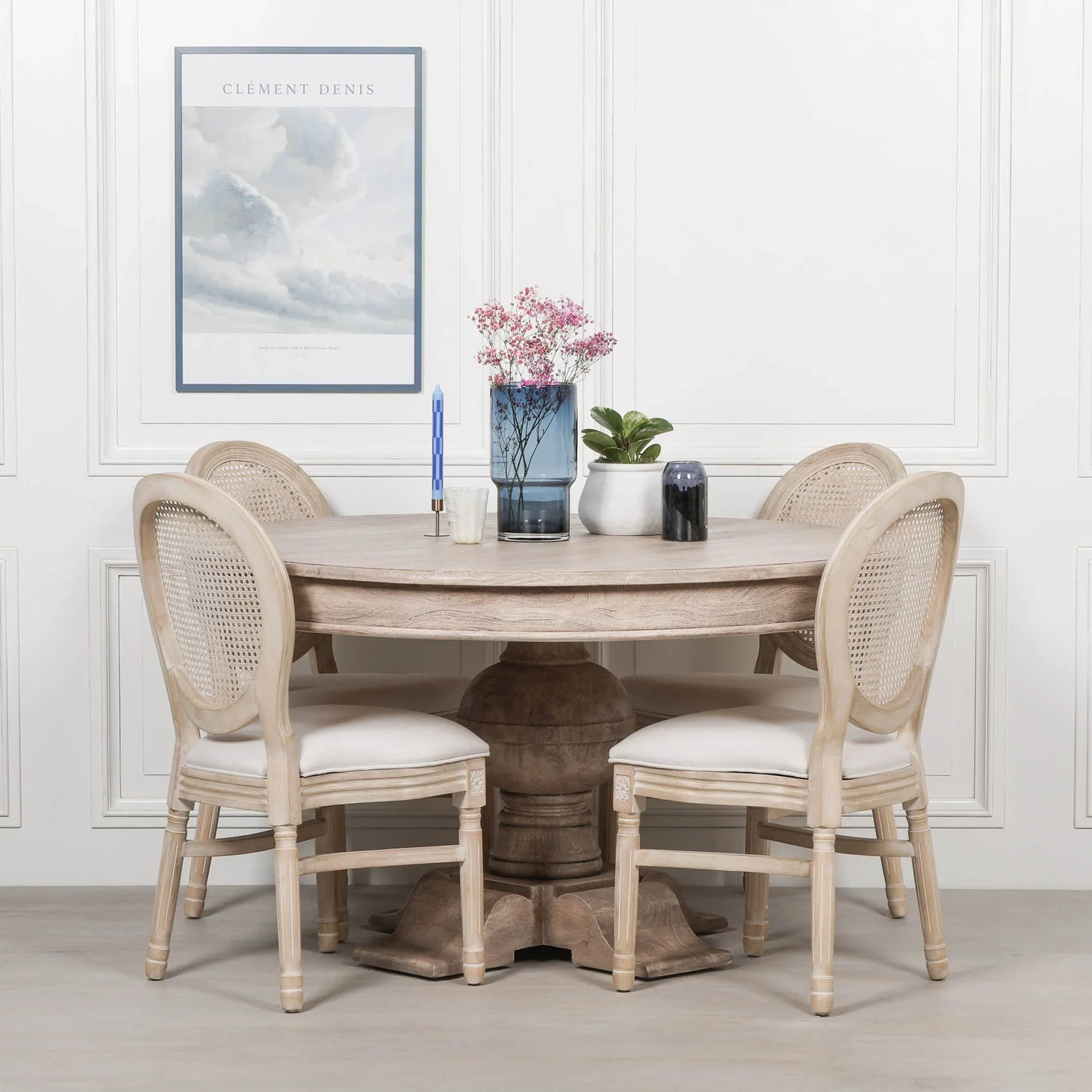 Rustic Acacia Round Ball Dining Table