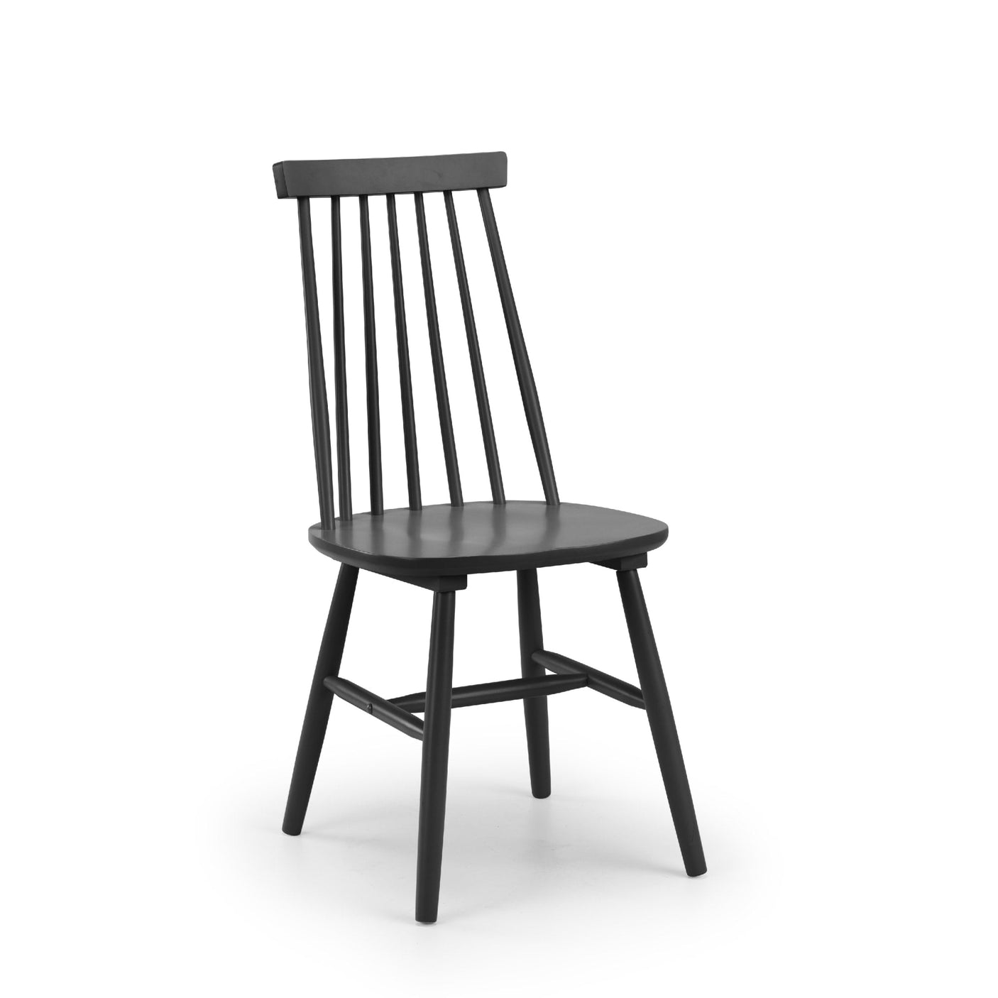 Alassio Spindle Back Dining Chair (Set of 2) - Black - ALA011