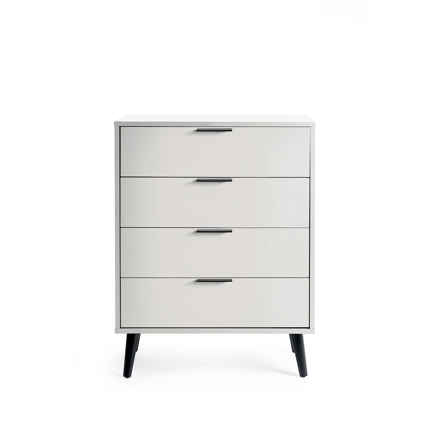 Alba 4 Drawer Chest - White and Light Brown - ALB022
