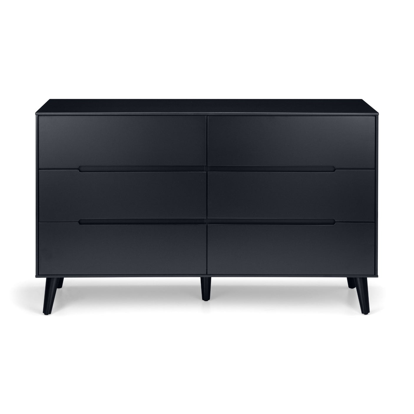 Alicia 6 Drawer Wide Chest - Black - ALI214