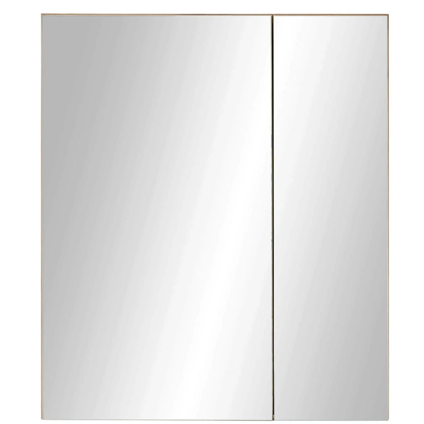 Rectangular wall mirror with dual panels and slim frame, modern bathroom or hallway decor