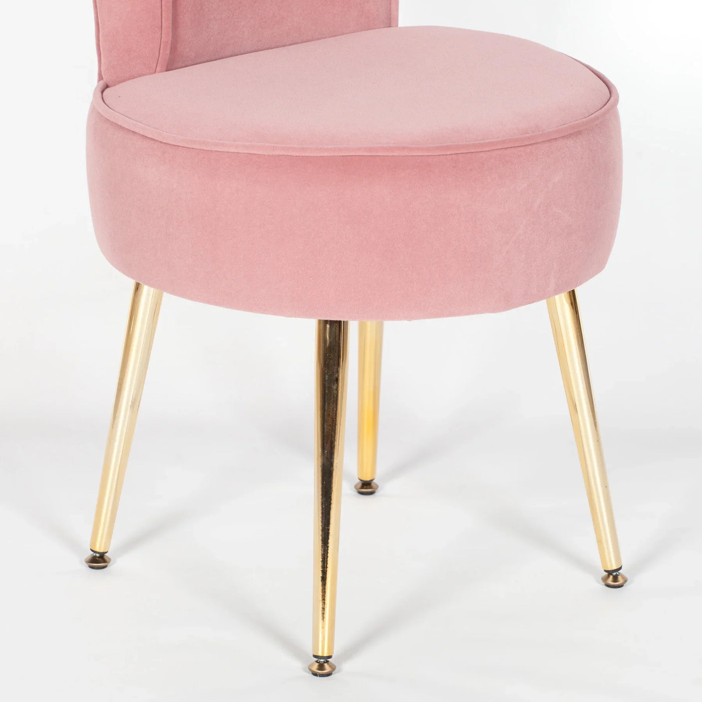 Pink Stool / Bedroom Chair with Gold Legs
