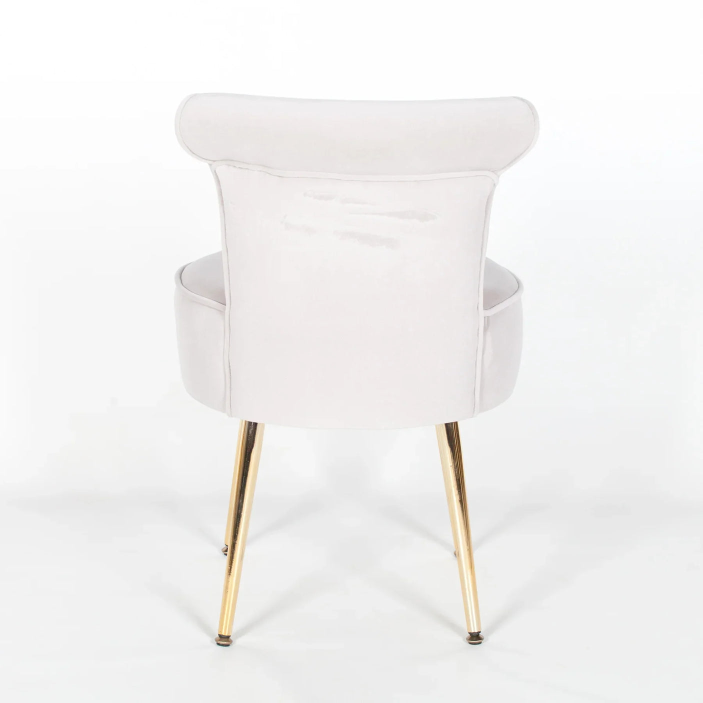 Grey Stool / Bedroom Chair with Gold Legs