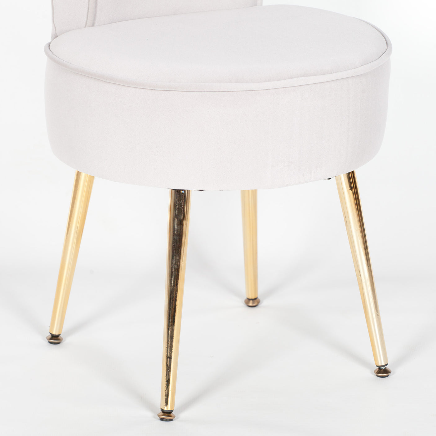 Grey Stool / Bedroom Chair with Gold Legs